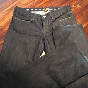 Dark blue straight leg/slight flair jeans